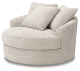Cuddle Plush Arctic Chenille Velvet Oversized Swivel Accent Chair side angle
