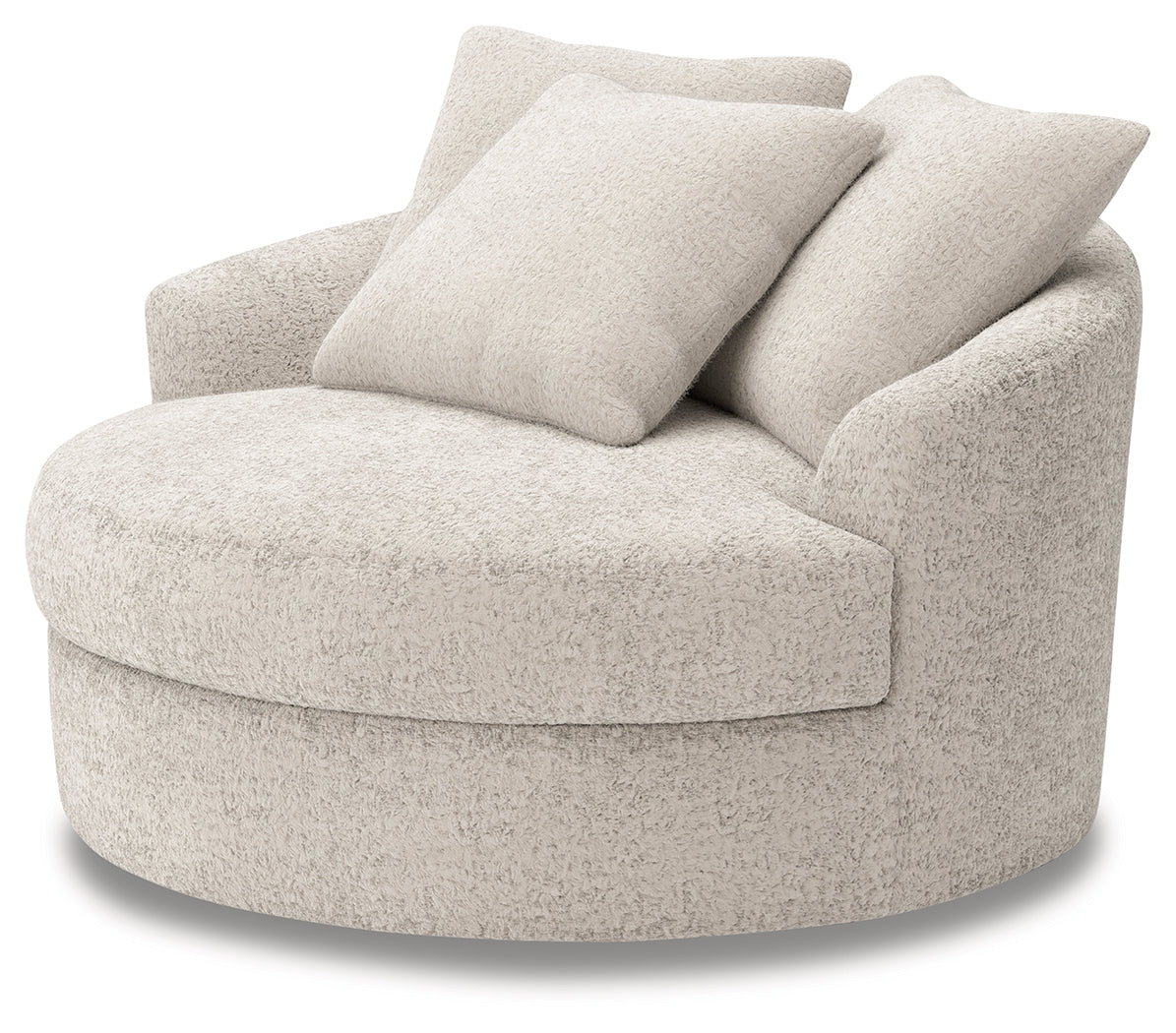 Cuddle Plush Arctic Chenille Velvet Oversized Swivel Accent Chair side angle