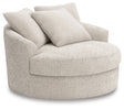 Cuddle Plush Arctic Chenille Velvet Oversized Swivel Accent Chair front angle