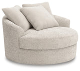 Cuddle Plush Arctic Chenille Velvet Oversized Swivel Accent Chair front angle