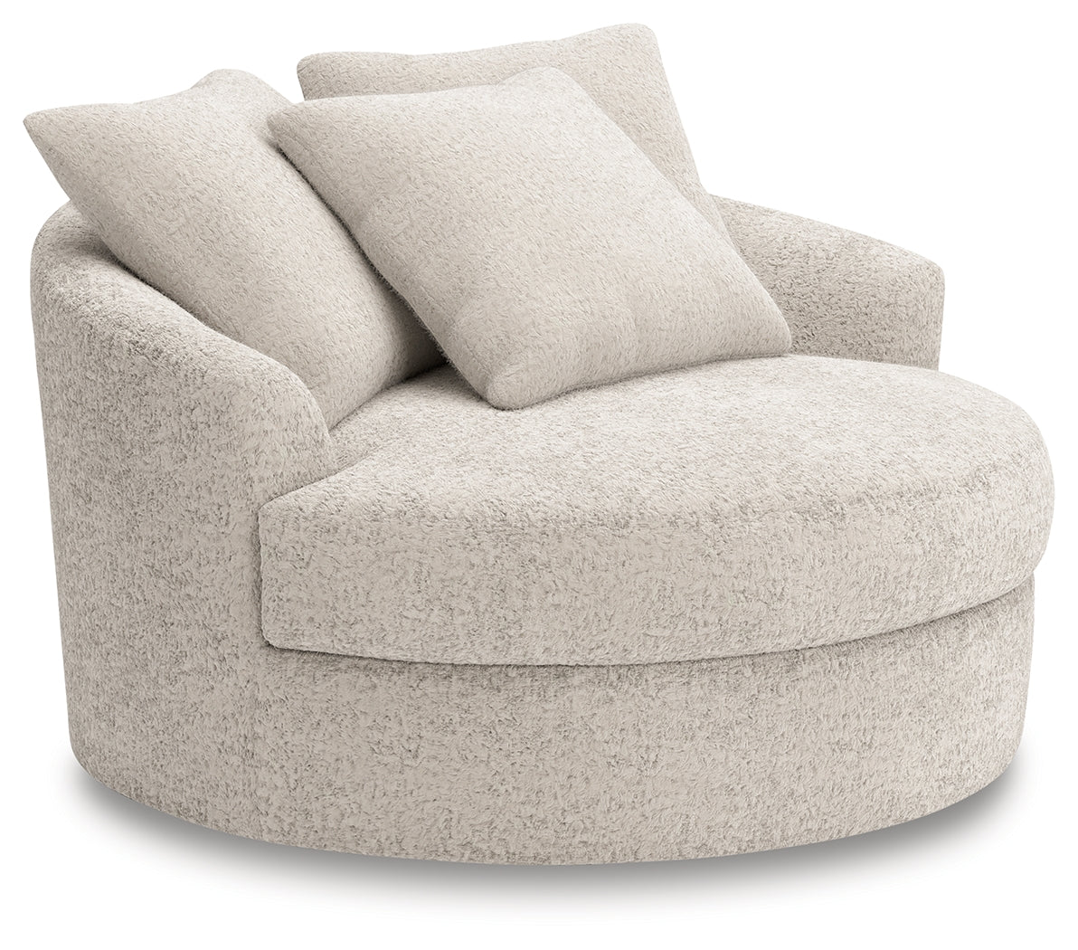 Cuddle Plush Arctic Chenille Velvet Oversized Swivel Accent Chair front angle