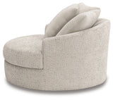 Side alternate angle of Cuddle Plush Arctic Chenille Velvet Oversized Swivel Accent Chair
