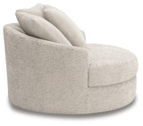 Side view of Cuddle Plush Arctic Chenille Velvet Oversized Swivel Accent Chair
