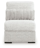 Detail head-on view of sectional sofa