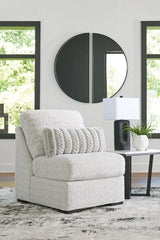 Detail close-up view of sectional sofa chaise