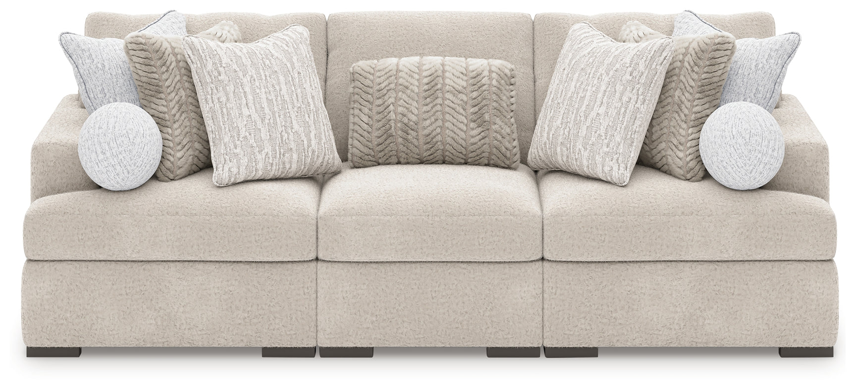 Side view of Cuddle Plush Arctic 3-Piece Sectional Sofa showcasing contemporary design