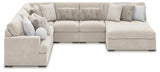 Side view of Cuddle Plush Arctic 6-Piece Sectional Sofa with Chaise