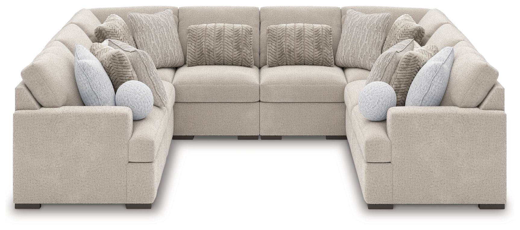 Side view of Cuddle Plush Arctic 8-Piece Sectional sofa