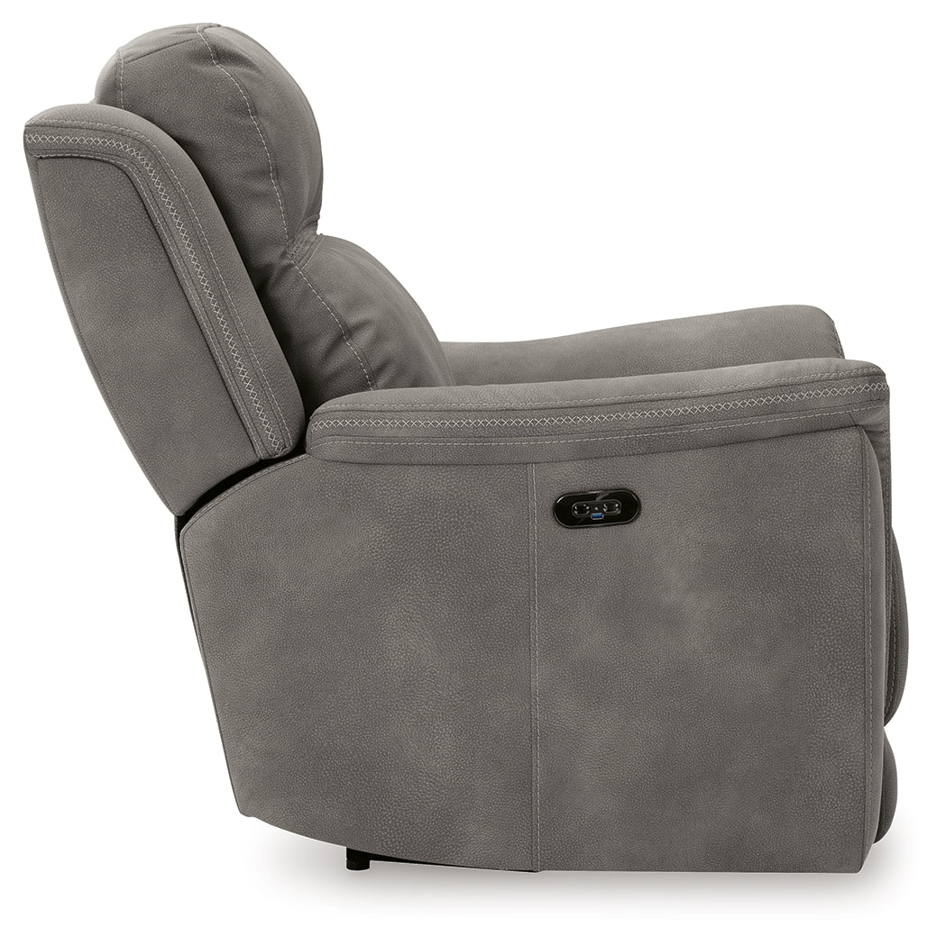 side view of recliner closed