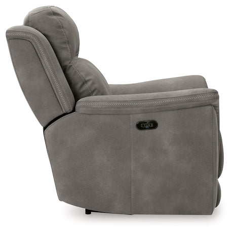 side view of recliner closed