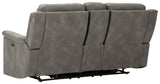 Next-Gen Durapella Slate Microfiber Power Reclining Loveseat with Console, rear view