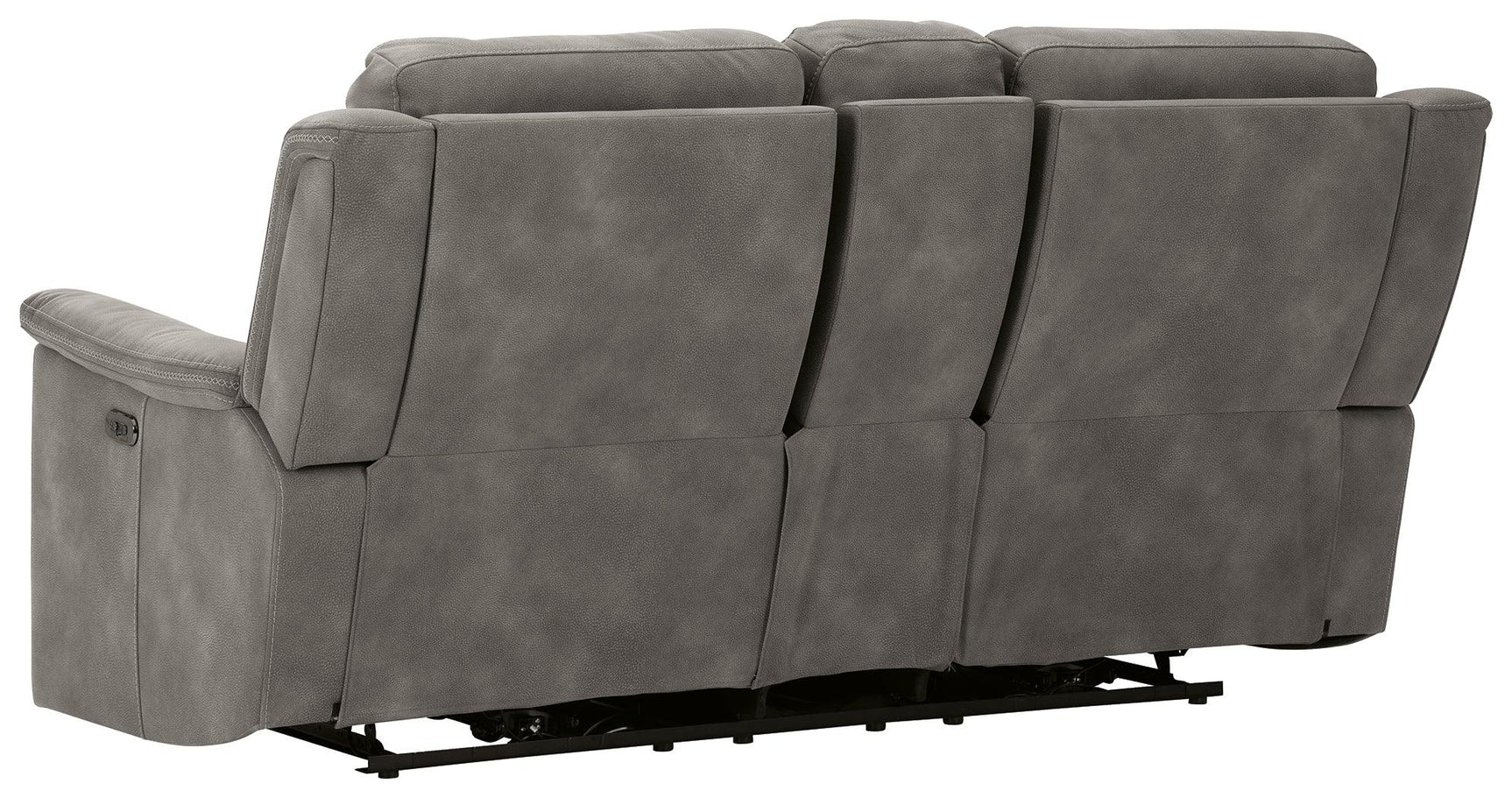 Next-Gen Durapella Slate Microfiber Power Reclining Loveseat with Console, rear view