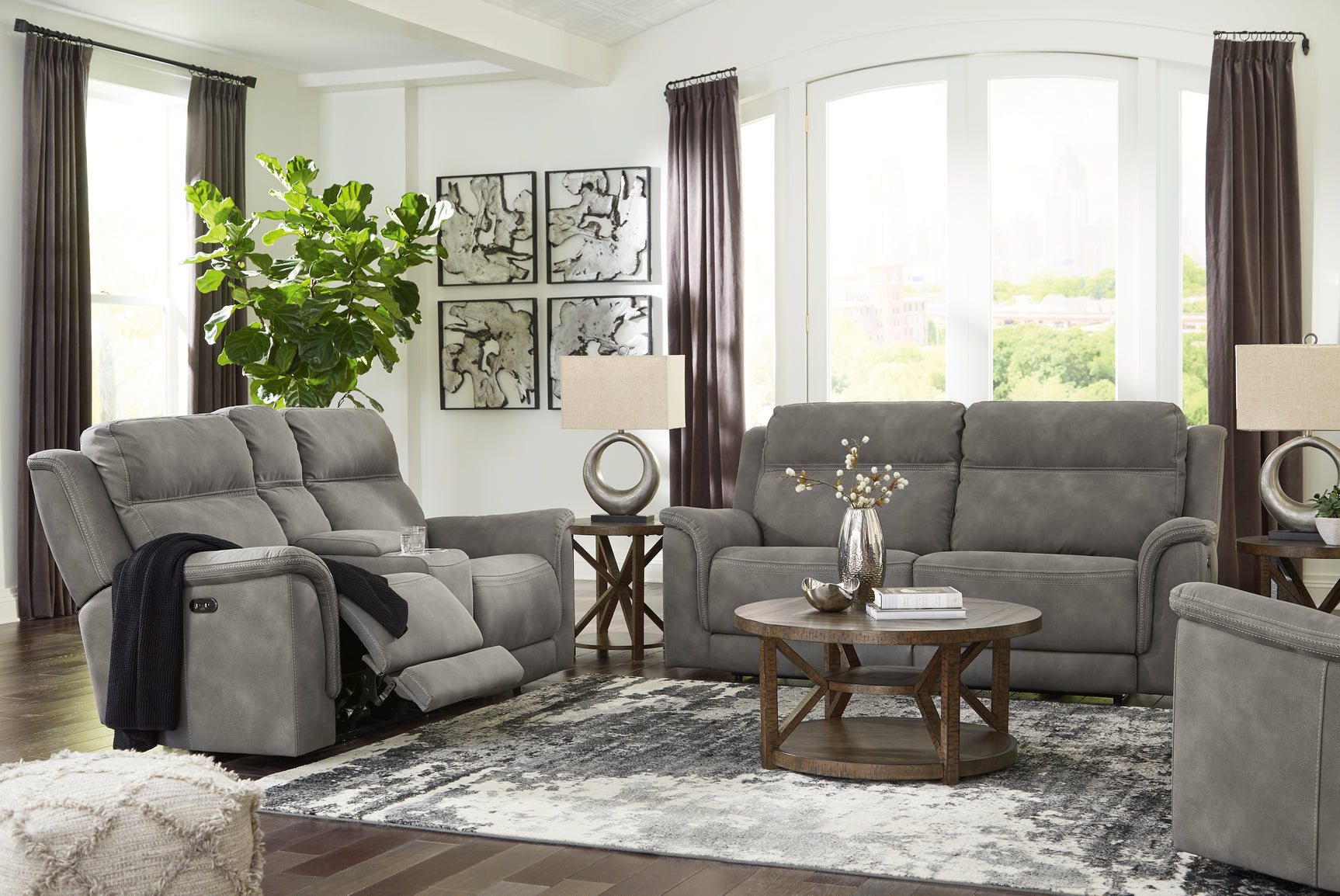 Recliner front angle closed