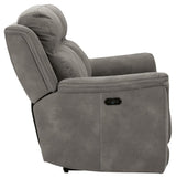 Next-Gen Durapella Slate Microfiber Power Reclining Sofa side view