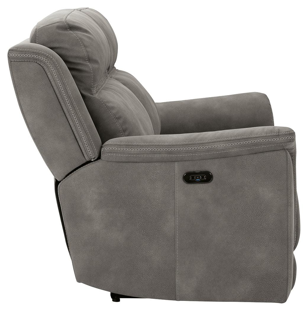 Next-Gen Durapella Slate Microfiber Power Reclining Sofa side view