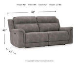 Next-Gen Durapella Power Reclining Sofa dimensional drawing