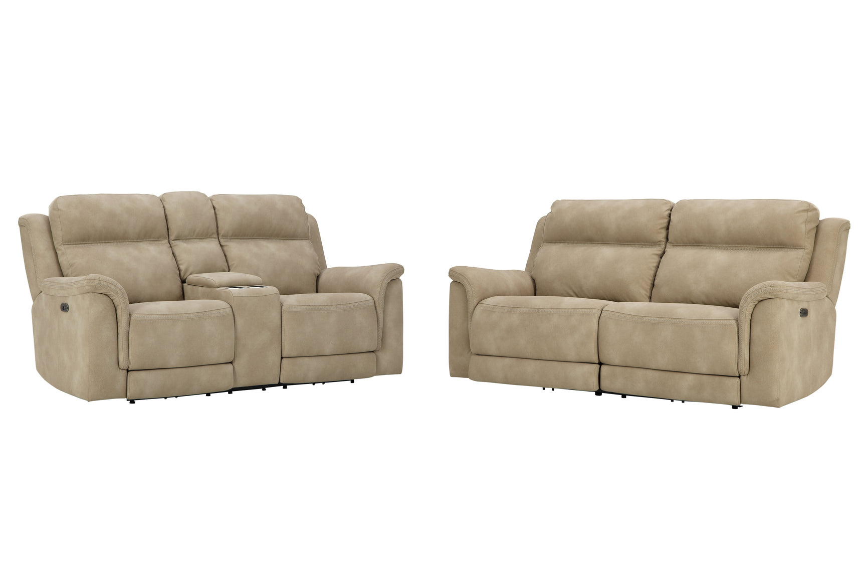 Next-Gen Sand DuraPella power reclining sofa and loveseat set