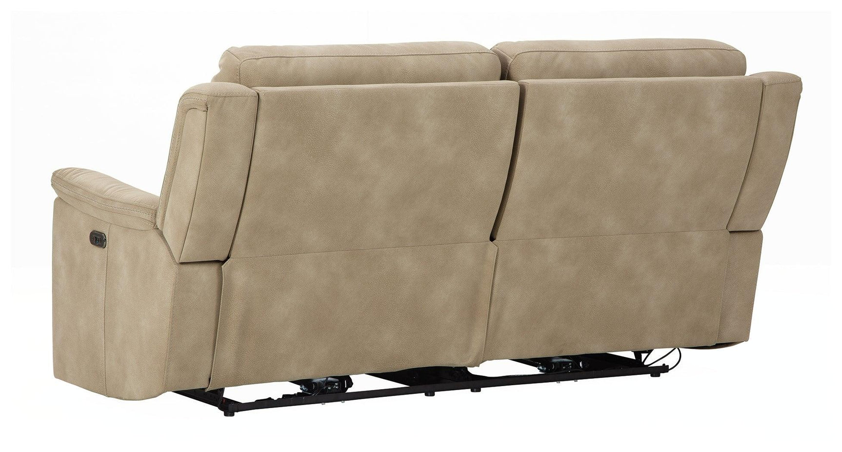 Next-Gen Durapella Sand Microfiber Power Reclining Sofa adjustable headrest detail