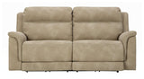 Next-Gen Durapella Sand Microfiber Power Reclining Sofa side view