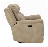 Next-Gen Durapella Sand Microfiber Power Reclining Sofa back view