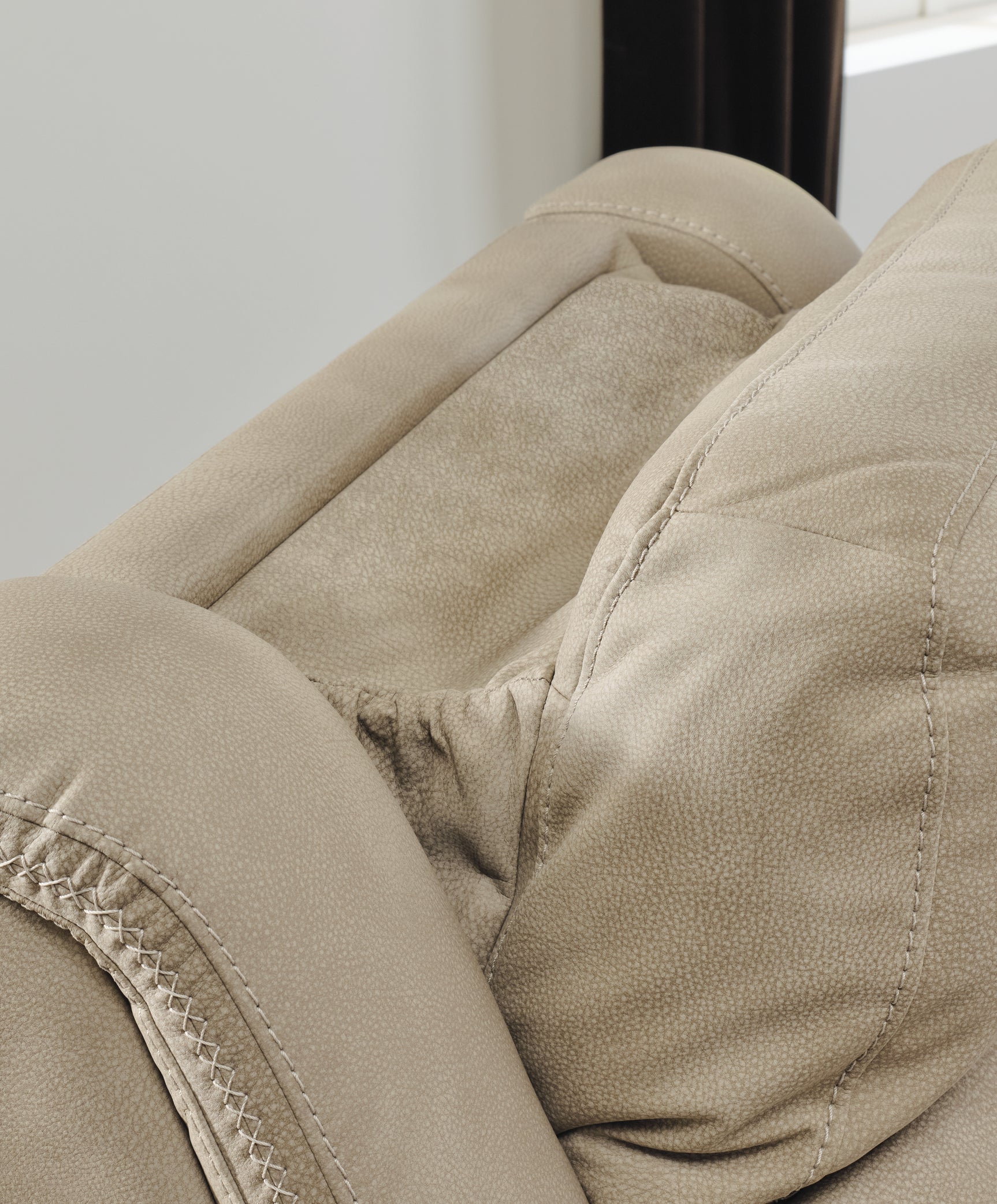 Next-Gen DuraPella Sand Microfiber Power Recliner front view