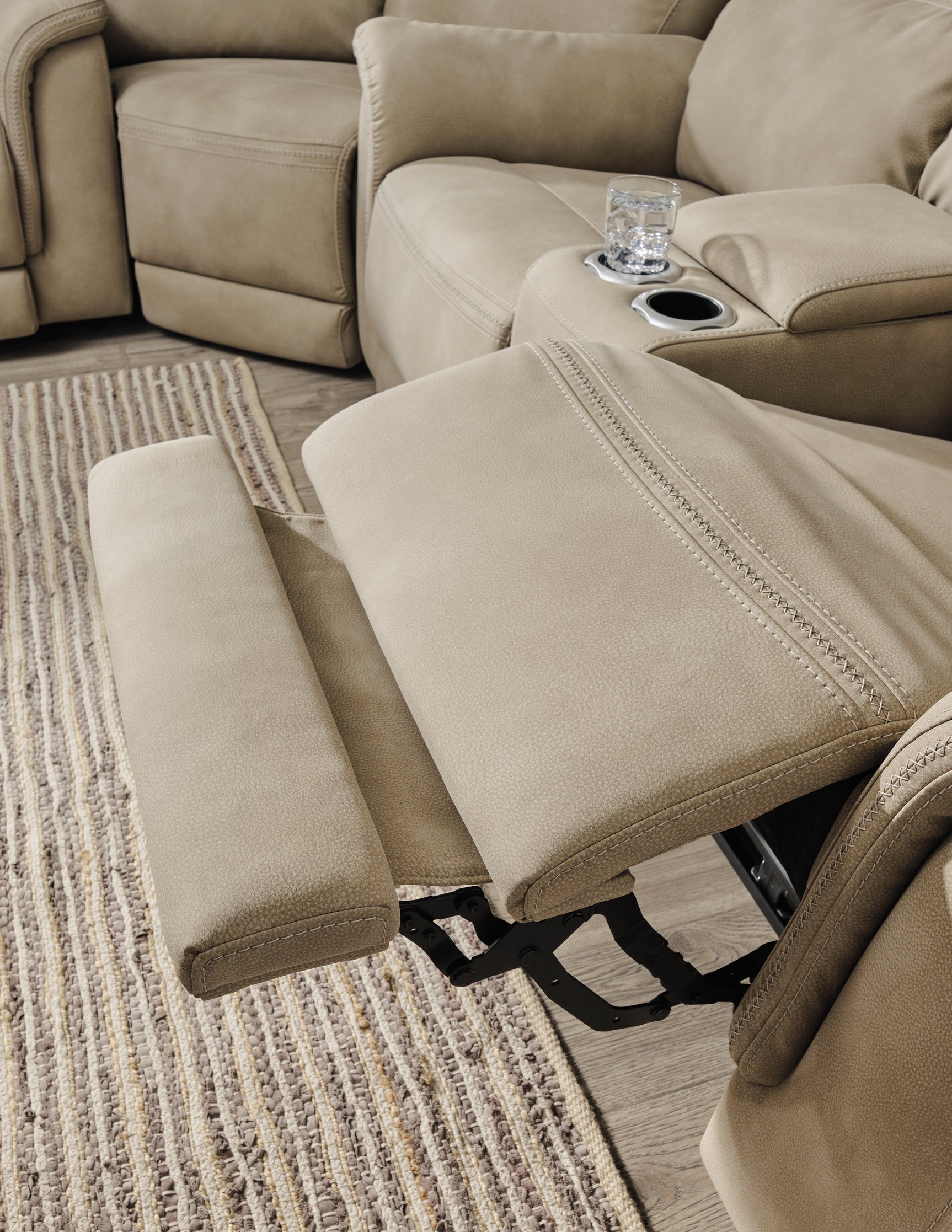 Next-Gen DuraPella Sand Microfiber Power Recliner front view