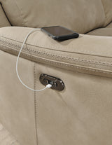 Next-Gen DuraPella Sand Microfiber Power Recliner front view