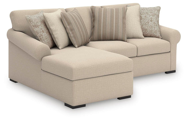 LadyMae Twill Performance Fabric,Next-Gen Nuvella™ 2-Piece Sectional with Chaise angled view