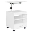 Lerma 1-Drawer Adjustable Tray Top Nightstand with Speaker White High Gloss — product view
