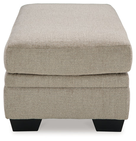 Close detail view of chair upholstery in taupe color