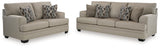 Detail close-up of Stonemeade taupe sofa fabric and design