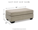 Dimensional side view of sofa