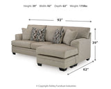Stonemeade taupe sofa chaise seating set including chair and ottoman