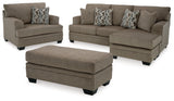 Stonemeade Nutmeg Sofa Chaise Chair and Ottoman