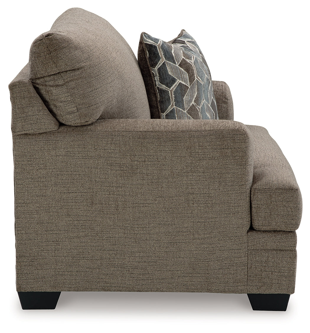 front perspective of sofa and loveseat in Stonemeade Nutmeg set