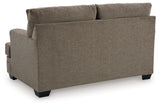 top angle view of sofa and chair in Nutmeg upholstery