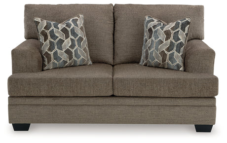 angled rear view of Stonemeade sofa and loveseat
