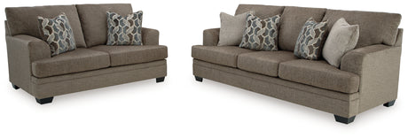 rear side view of Stonemeade Nutmeg loveseat