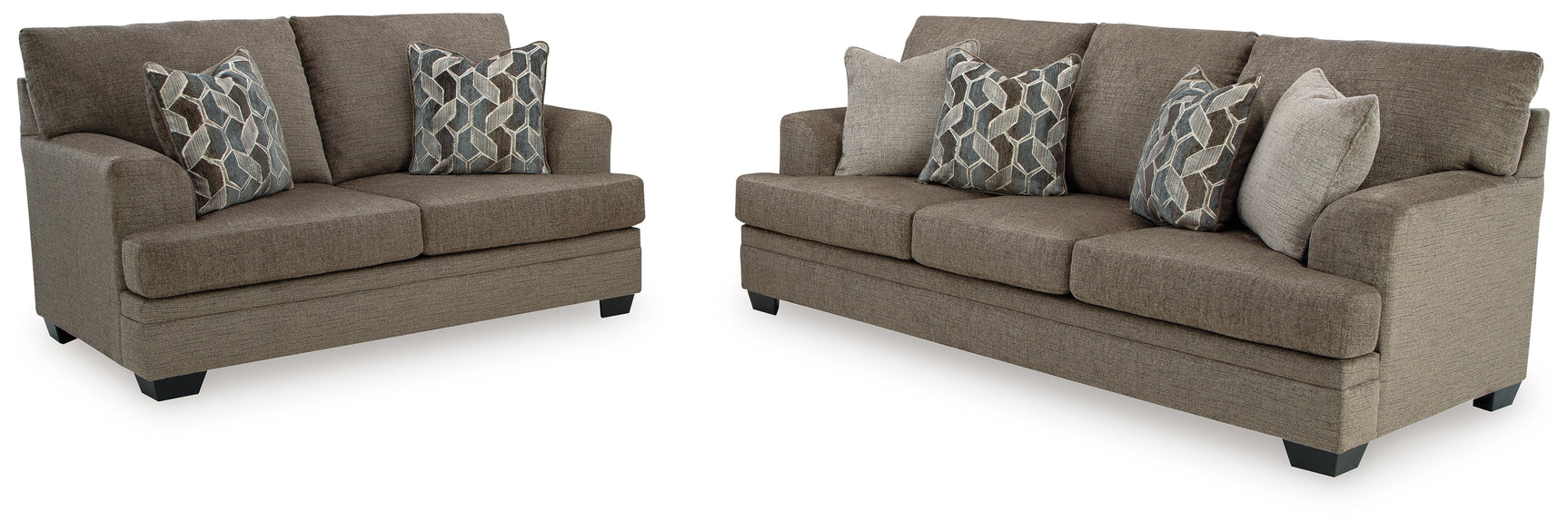 Detail of upholstery and stitching on Stonemeade Nutmeg Sofa and Loveseat
