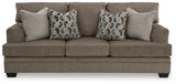 angled front view of setting in nutmeg fabric