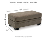 side view showing full set arrangement in Nutmeg upholstery
