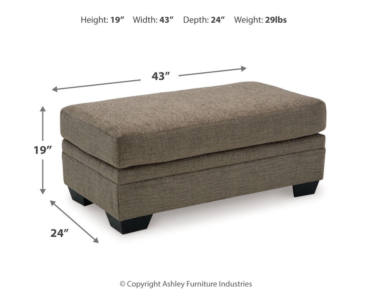 side view showing full set arrangement in Nutmeg upholstery