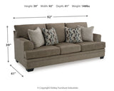 Stonemeade Nutmeg Sofa, Loveseat, Chair, and Ottoman set angled view