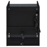 Furda 2-Drawer LED Nightstand Bedside Table with Speaker Black Ash — product image 7