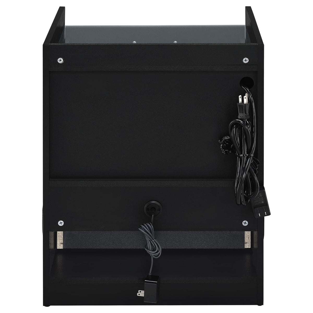 Furda 2-Drawer LED Nightstand Bedside Table with Speaker Black Ash — product image 7