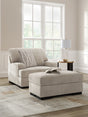 Taupe Profile Chair angled view with ottoman