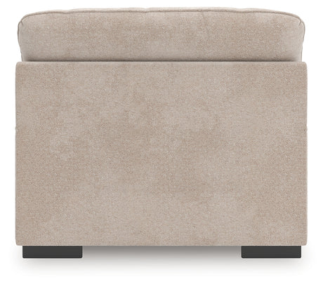 High Profile Taupe Chenille Oversized Chair rear view