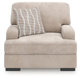 High Profile Taupe Chenille Oversized Chair head-on view