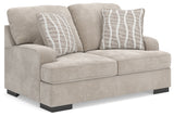 High Profile Loveseat angled side view showing fabric texture