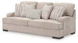 High Profile Taupe Chenille Sofa angled main view